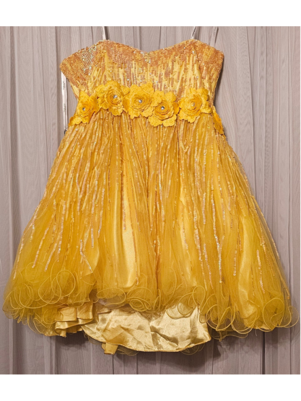 Women's Terani Couture Yellow Homecoming Short Dress Size 12